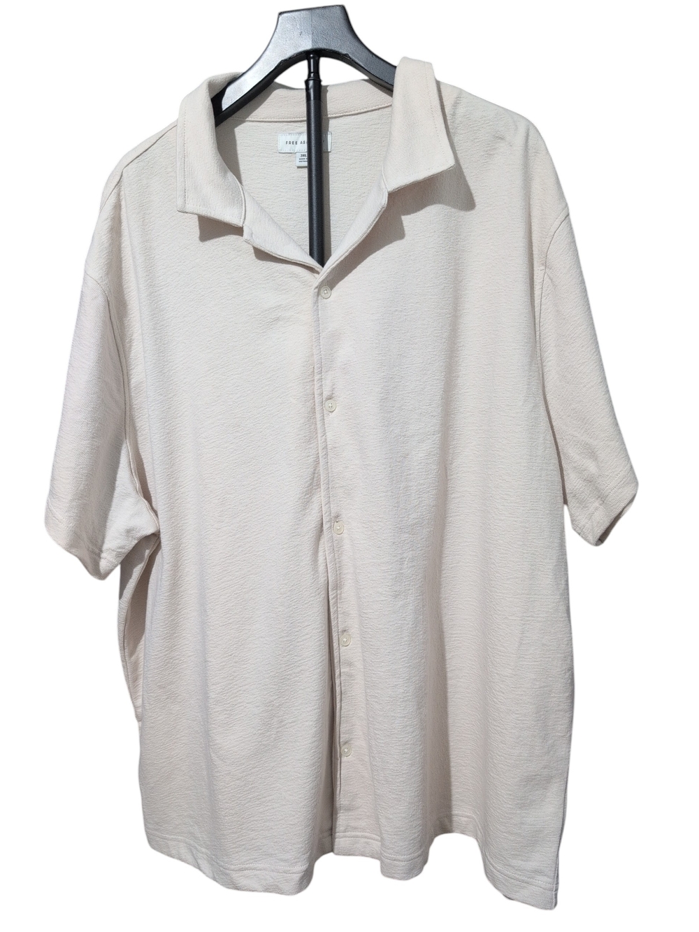 Free Assembly Men's Gray Short Sleeve Button-Down Shirt Size 3XL